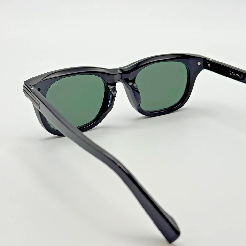 Ermenegildo Zegna Sunglasses EZ0281-F 01R Black Frame Green Polarized Asian Fit